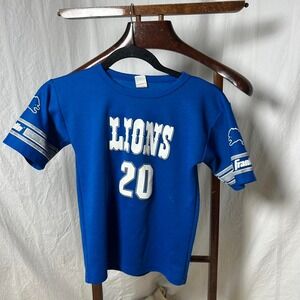 Vintage Barry Sanders Detroit Lions Franklin Jersey Blue & White Graphic Youth M